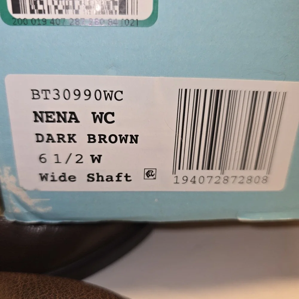 Barrington Nena WC Dark Brown Wide Shaft Knee High‎ Boots Women's 6.5W